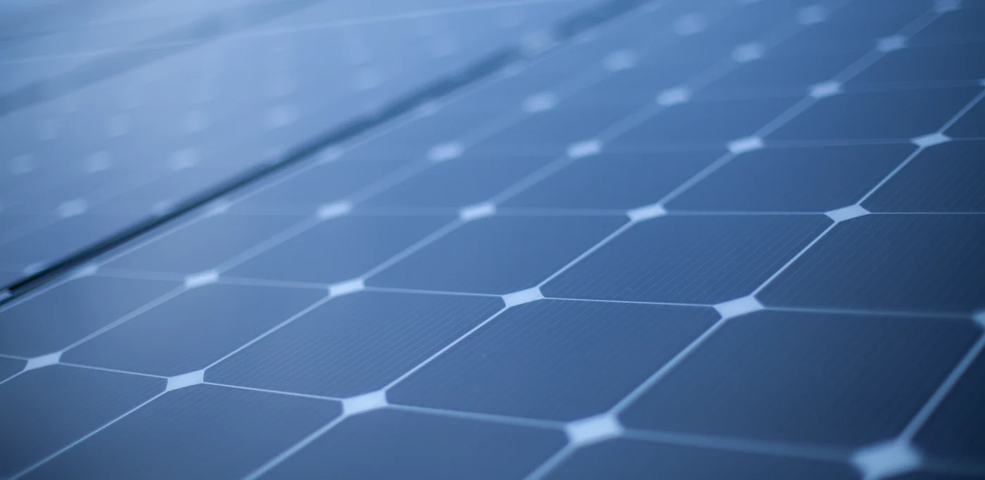 Close-up of a solar panel.