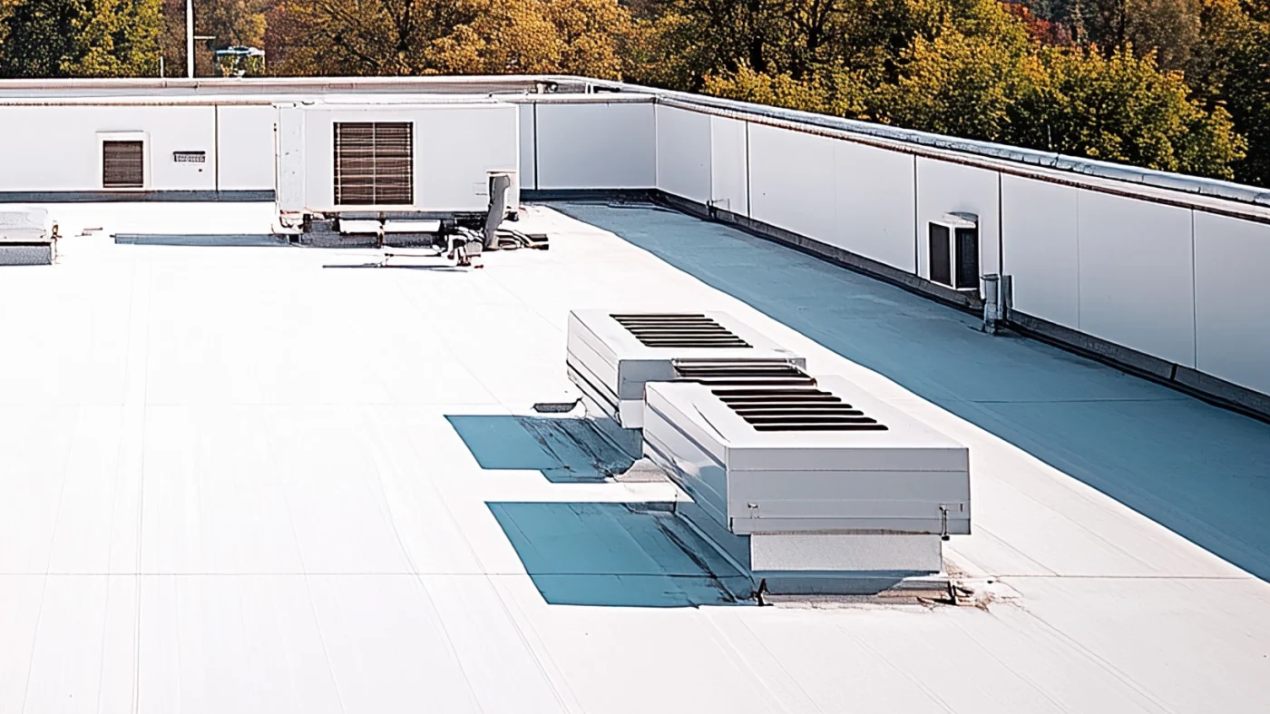 A newly installed TPO commercial roof.