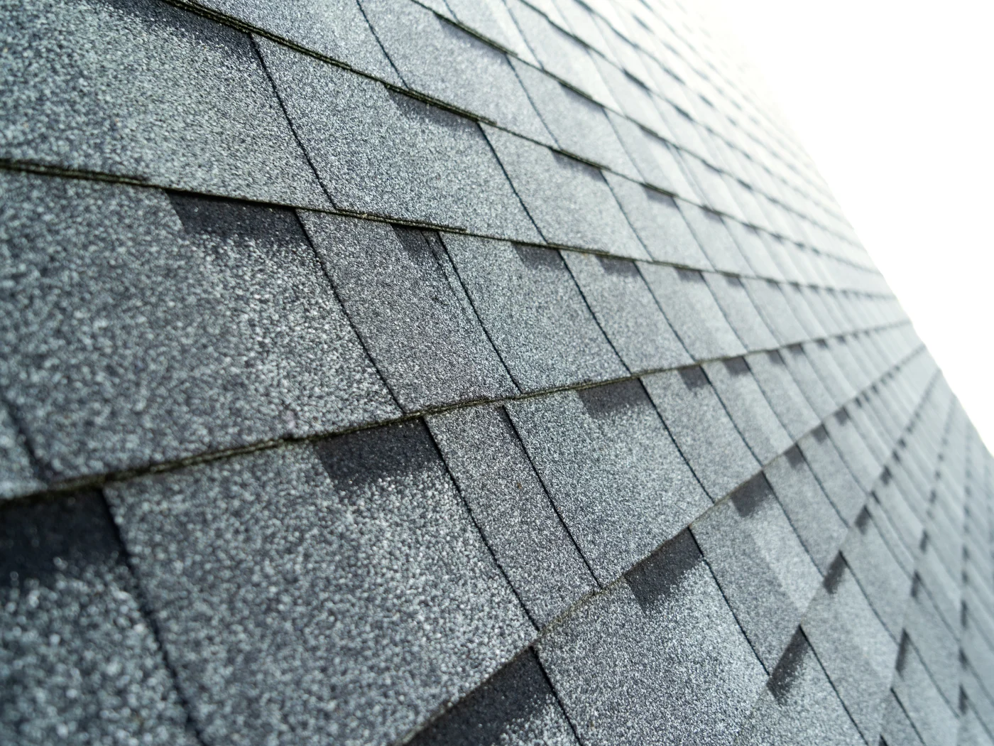 Close-up of asphalt shingle roofing.